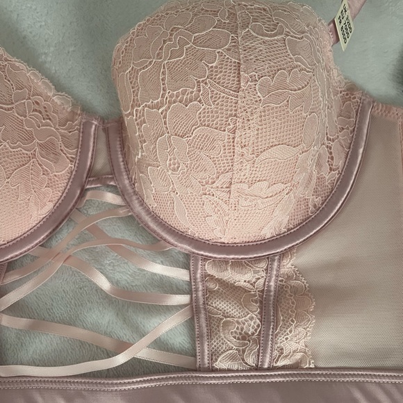 NWT ASOS New Look Pink Lace Bra/Bustier - Picture 4 of 5